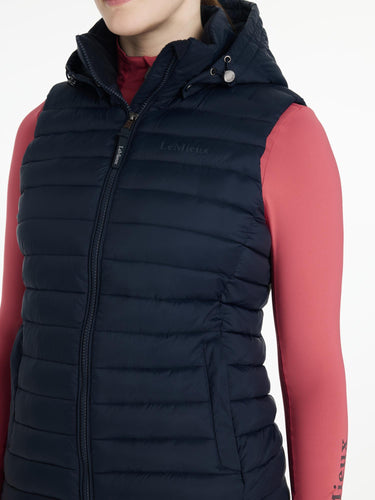LeMieux Rose Hooded Puffer Gilet Navy