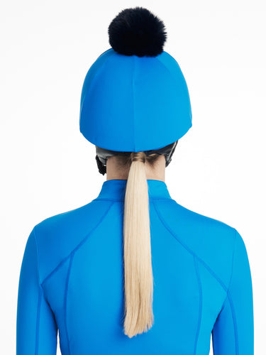 LeMieux Classique Pom Hat Silk Benetton Blue