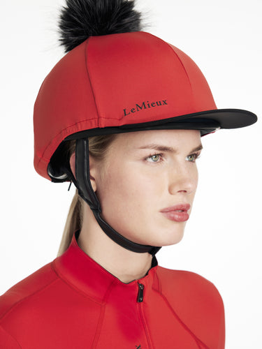 LeMieux Classique Pom Hat Silk Chilli