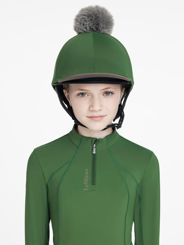 LeMieux Classique Pom Hat Silk Hunter Green