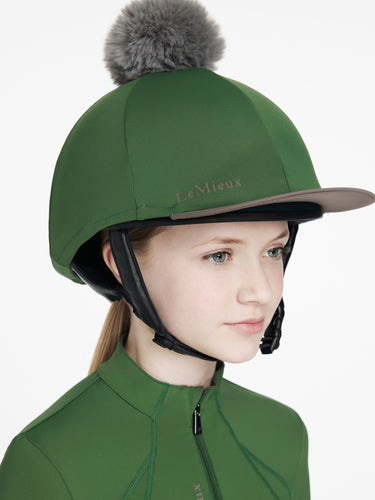 LeMieux Classique Pom Hat Silk Hunter Green