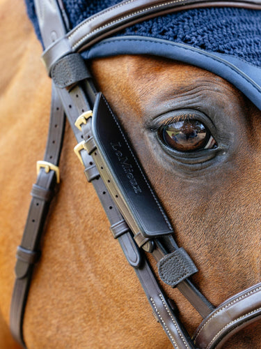 LeMieux Leather Bridle Blinkers Brown
