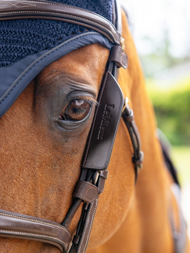LeMieux Leather Bridle Blinkers Havanna