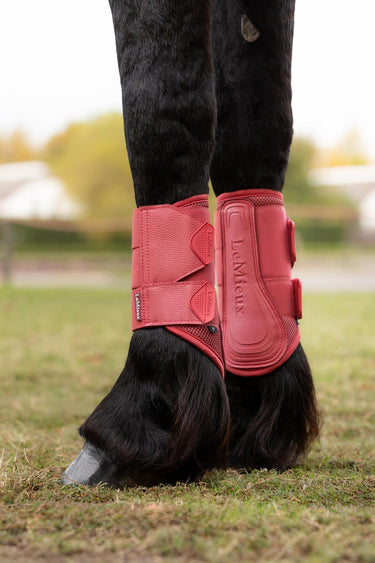 LeMieux Arika Mesh Brushing Boots Cranberry