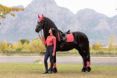 LeMieux Suede Dressage Square Cranberry