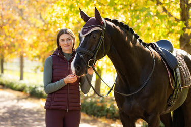 LeMieux Rose Hooded Puffer Gilet Damson