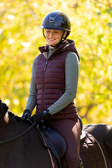 LeMieux Rose Hooded Puffer Gilet Damson