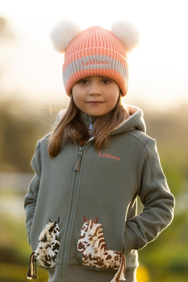 LeMieux Mini Double Pom Beanie Peach Punch