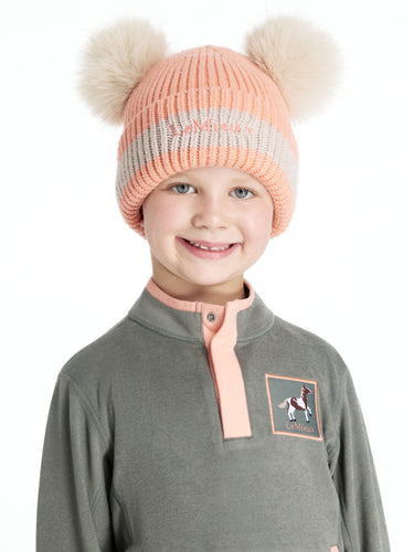LeMieux Mini Double Pom Beanie Peach Punch