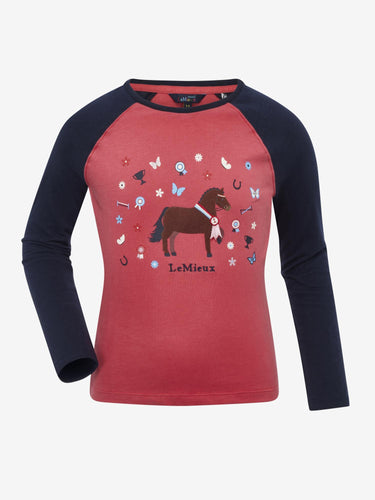 LeMieux Mini Jamie Chancer Long Sleeve Top Cranberry