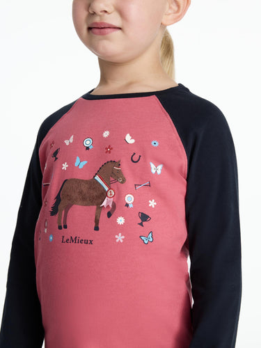 LeMieux Mini Jamie Chancer Long Sleeve Top Cranberry
