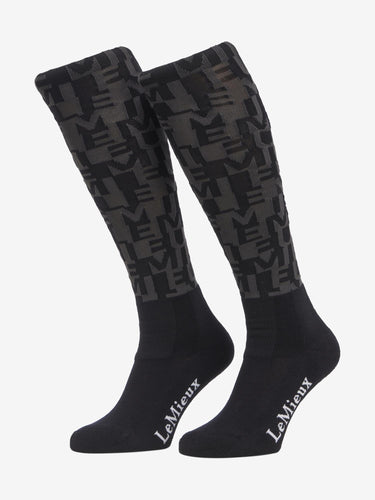 LeMieux Footsie Socks Logo AOP Navy