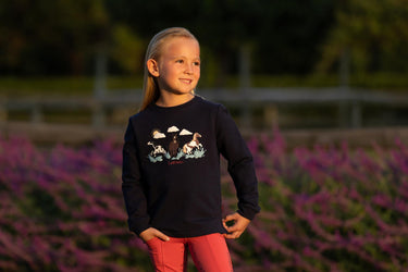 LeMieux Mini Poppy Long Sleeve Top Navy