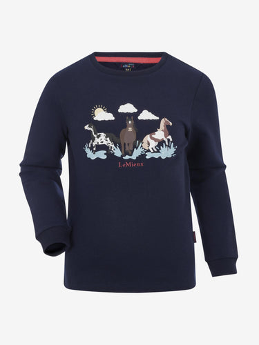 LeMieux Mini Poppy Long Sleeve Top Navy