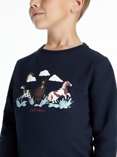 LeMieux Mini Poppy Long Sleeve Top Navy