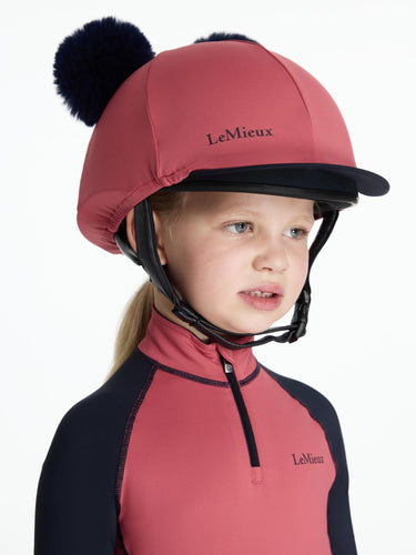 LeMieux Mini Double Pom Hat Silk Cranberry