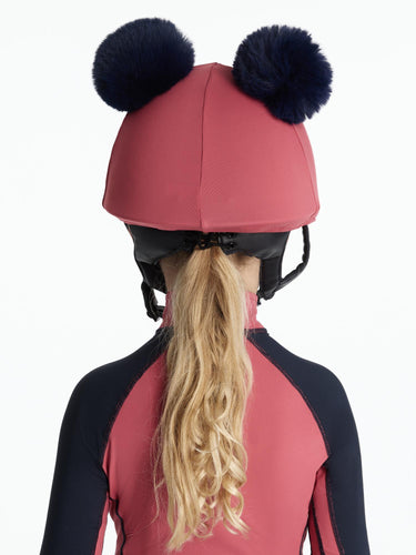 LeMieux Mini Double Pom Hat Silk Cranberry