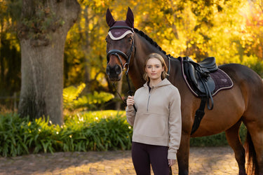 LeMieux Ladies Henrietta Half Zip Hoodie Almond