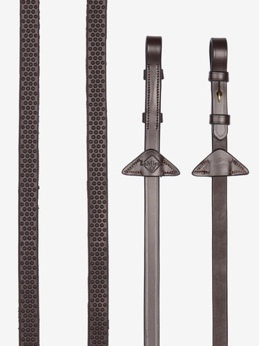 LeMieux Soft Rubber Reins Havana/Brass