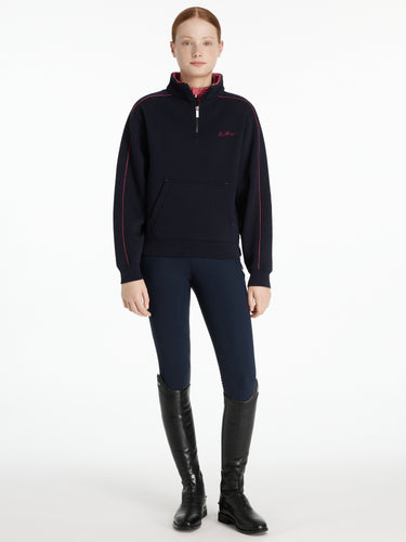 LeMieux Young Rider Kate Quarter Zip Sweat Navy/Cranberry