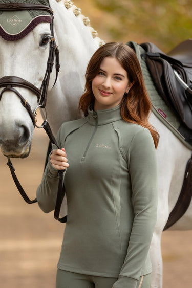 LeMieux Ladies Frances Quarter Zip Fleece Rosemary