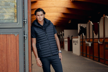 LeMieux Mens Hooded Puffer Gilet Navy