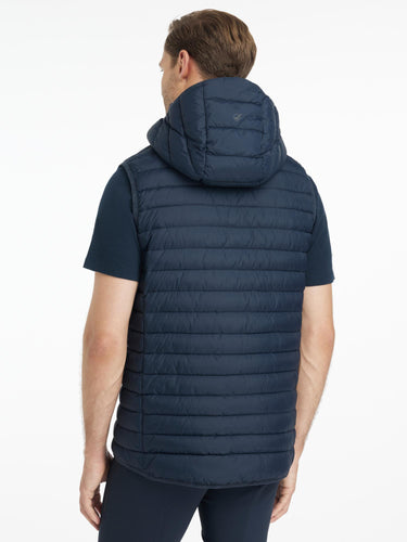 LeMieux Mens Hooded Puffer Gilet Navy