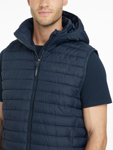 LeMieux Mens Hooded Puffer Gilet Navy