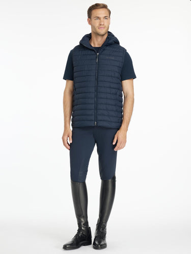 LeMieux Mens Hooded Puffer Gilet Navy