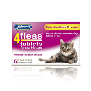 Buy Johnson'S Veterinary 4Fleas Tablets For Cats & Kittens | Online for Equine