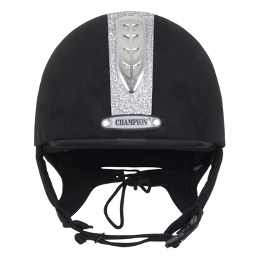 Champion Junior X-Air Black / Silver Dazzle Plus Riding Hat - 51cm