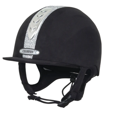 Champion Junior X-Air Black / Silver Dazzle Plus Riding Hat - 51cm