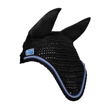 KM Elite Fly Veil Black/Electric Blue Trim| Online For Equine