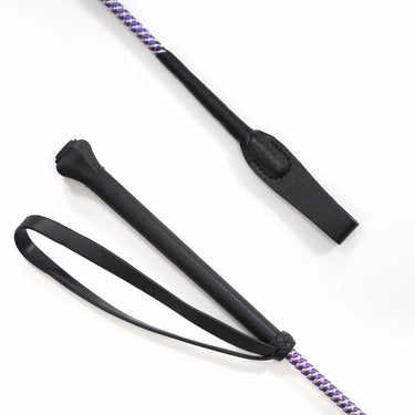 KM Elite Junior Black Grip Whip With Loop - 60Cms