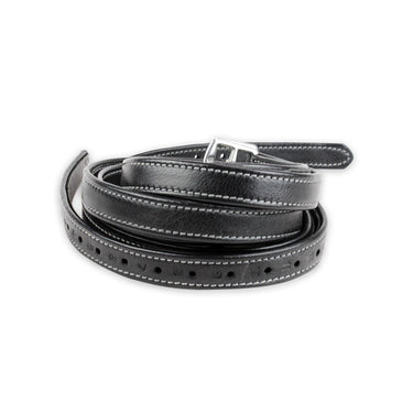 KM Elite Luxury Stirrup Leathers Black