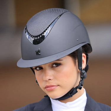 Buy Karben Black Lorah Ellipse Wide Peak Snakeskin Adjustable Riding Hat| Online for Equine