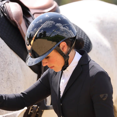 Buy Karben Black Rose Gold Alina Ellipse Wide Peak Gloss Adjustable Riding Hat| Online for Equine