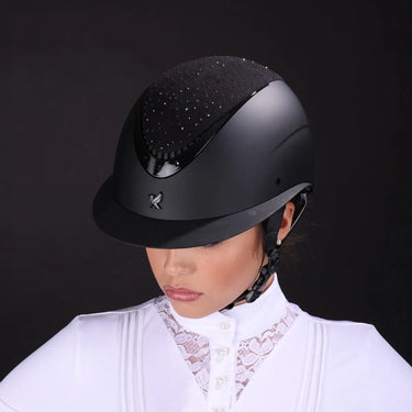 Buy Karben Black Viola Ellipse Wide Peak Rhinestone Adjustable Riding Hat | Online for Equine