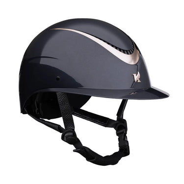 Buy Karben Navy Rose Gold Alina Ellipse Wide Peak Gloss Adjustable Riding Hat| Online for Equine