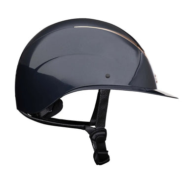 Buy Karben Navy Rose Gold Alina Ellipse Wide Peak Gloss Adjustable Riding Hat| Online for Equine