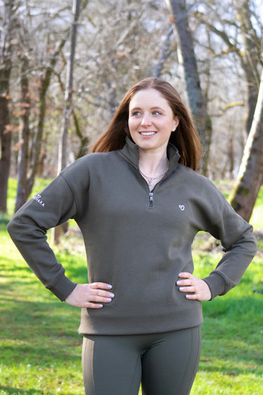 Buy Mochara Half Zip Sweatshirt in Khaki | Online for Equine