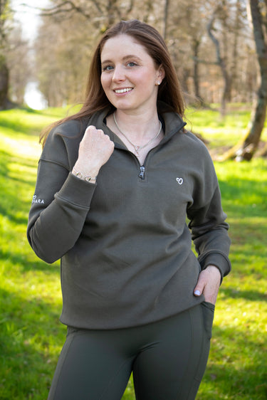 Buy Mochara Half Zip Sweatshirt in Khaki | Online for Equine