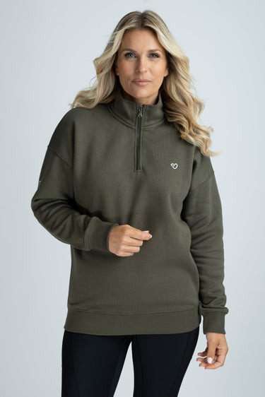 Buy Mochara Half Zip Sweatshirt in Khaki | Online for Equine