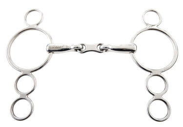 Buy Korsteel Stainless Steel French Link 3 Ring Dutch Gag Snaffle| Online for Equine
