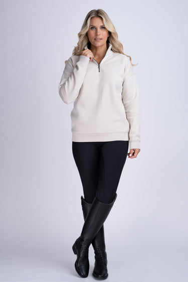 Buy Mochara Half Zip Sweatshirt in Latte | Online for Equine