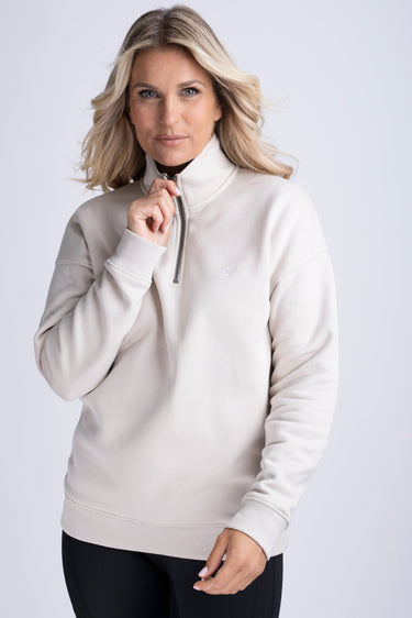 Buy Mochara Half Zip Sweatshirt in Latte | Online for Equine