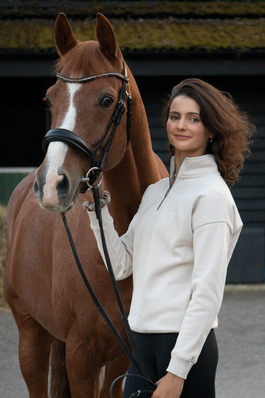 Buy Mochara Half Zip Sweatshirt in Latte | Online for Equine