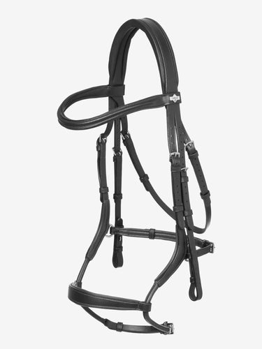 LeMieux Arika Adjustable Anatomic Noseband Bridle Black/Silver| Online For Equine