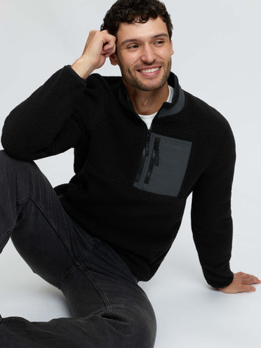 LeMieux Black Mens Borg Half Zip Sweat Black| Online For Equine
