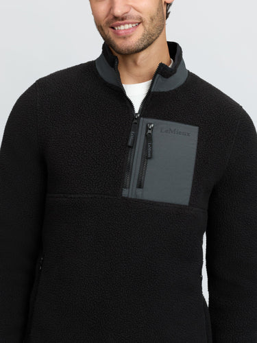 LeMieux Black Mens Borg Half Zip Sweat Black| Online For Equine